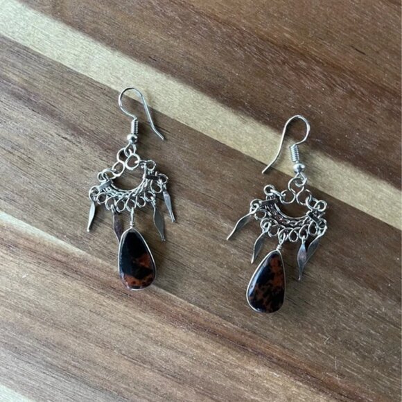 N/A Jewelry - Tiger Eye Dangle Earrings